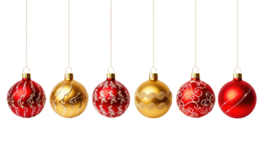 Christmas Magic Ornaments Sparkle Joy on a White or Clear Surface PNG Transparent Background
