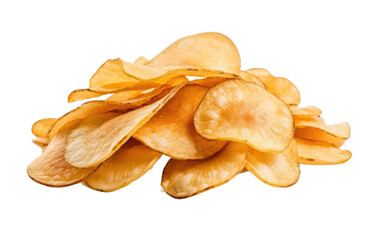 Crunchy Delight Natural Potato Chip on a White or Clear Surface PNG Transparent Background