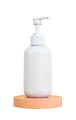bottle of soap on podium mockup