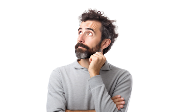 Authentic Thoughts Inside a Mans Mind on a White or Clear Surface PNG Transparent Background