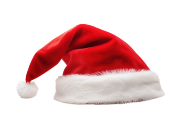 Santa Hat Festive Decoration Delight on a White or Clear Surface PNG Transparent Background