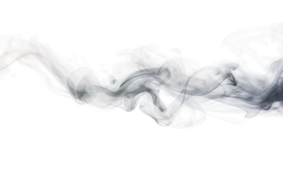 Inky Plumes Mysterious Black Smoke on a White or Clear Surface PNG Transparent Background