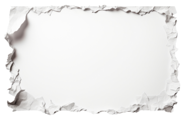 Blank Canvas Torn Paper Beginnings on a White or Clear Surface PNG Transparent Background