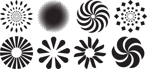 vector different spiral circle shapes