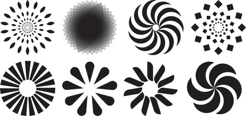 vector different spiral circle shapes