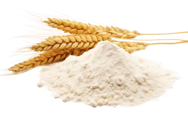 Papier Peint photo autocollant Pain Culinary Foundation White Wheat Flour on a White or Clear Surface PNG Transparent Background