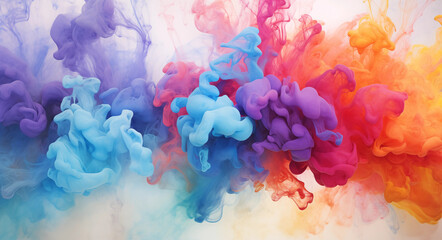 Fototapeta premium Abstract background of colorful ink vapor in the style of vibrant