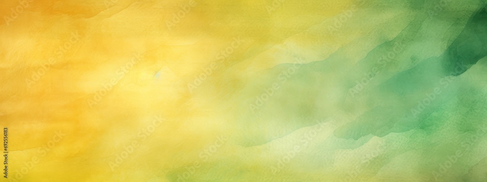 Wall mural watercolor art background. old paper. yellow and green texture for cards, flyers, poster, banner.