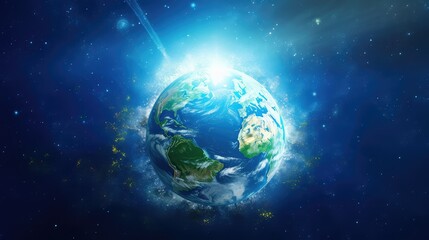 environment space eco background illustration green planet, solar universe, galaxy stars environment space eco background