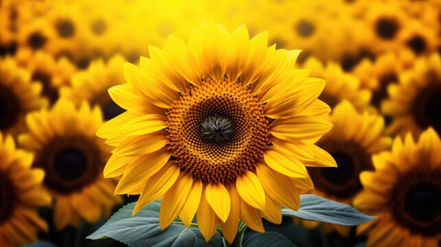 Sunflower image. Generative AI