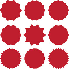 set of red and white labels - obrazy, fototapety, plakaty
