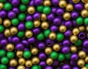 purple, gold, and green, Mardi Gras beads, closeup, texture, wallpaper