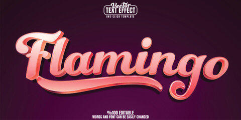 Flamingo editable text effect, customizable pink and girl 3D font style