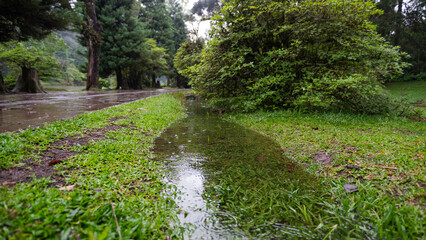 Lago Negro em dia de chuva na cidade de Gramado em Rio Grando do Sul - Brasil