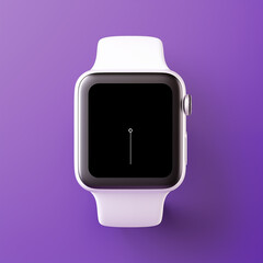 a white smart watch with a black screen - obrazy, fototapety, plakaty