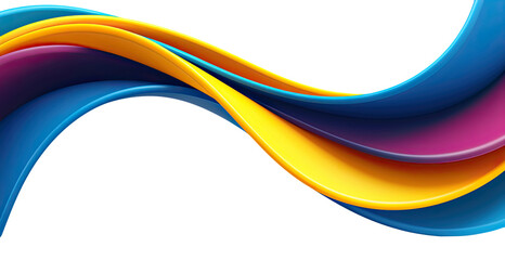 Background with blue and yellow waves isolated on transparent background