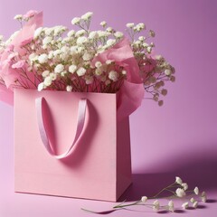 gift box with flowers and ribbon
