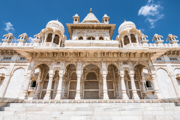 views of Jaswant Thada white palace in jodphur, india