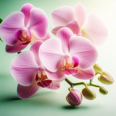 Fototapeta na wymiar pink orchid on a white background 