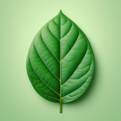 green leaf on a white background
