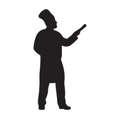 Chef silhouette vector illustrations.