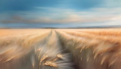 Fotobehang 壮大な麦畑のイラスト © yu_photo