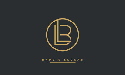 Alphabet letters LB or BL logo monogram