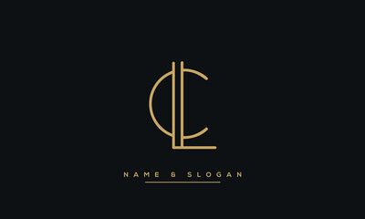 LC or CL Alphabet letters logo monogram