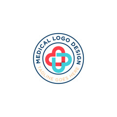 Modern Healthcare Medical Logo. Cross Sign Health Icon. isolated on White Background. Flat Vector Logo Design Template Element.