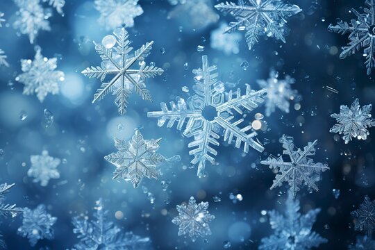 Blue snowflakes background, snowfall, snowflakes patterns, winter backgrounds, Christmas concepts, snowflakes, white snowflakes, Merry Christmas, High Quality, winter pattern HD wallpaper