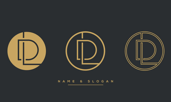Alphabet letters LD or DL abstract logo