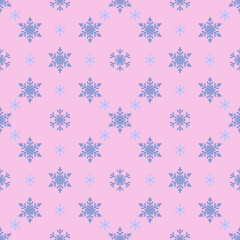Christmas snowflakes seamless pattern for winter holidays