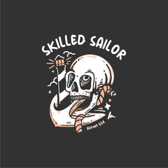 Skilled Sailor Design Illustration, Sea Logo 
