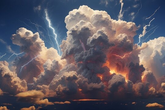 sky with clouds | Heavy Rain and shocking lightning 