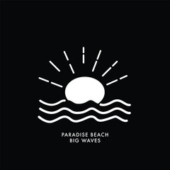 Vector illustration style vintage surfing theme badge design. For t-shirt prints, posters, stickers and other uses.