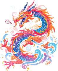 Fototapeta premium Fantasy Chinese dragon, isolated cartoon illustration. Illustrations are available