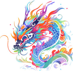 Fototapeta na wymiar Fantasy Chinese dragon, isolated cartoon illustration. Illustrations are available