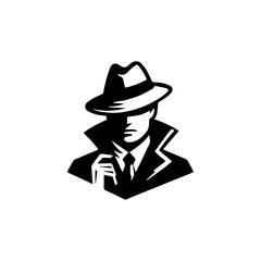 Simple Clean Detective Theme logo Vector Black