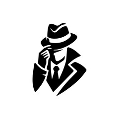 Simple Clean Detective Theme logo Vector Black