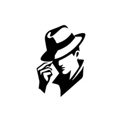 Simple Clean Detective Theme logo Vector Black