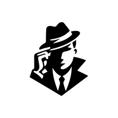 Simple Clean Detective Theme logo Vector Black