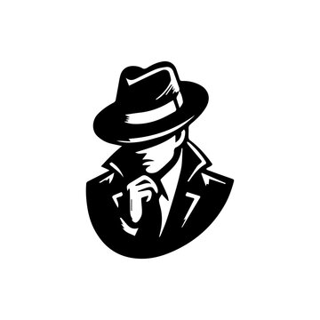 recommend clip art: Simple Clean Detective Theme logo Vector Black