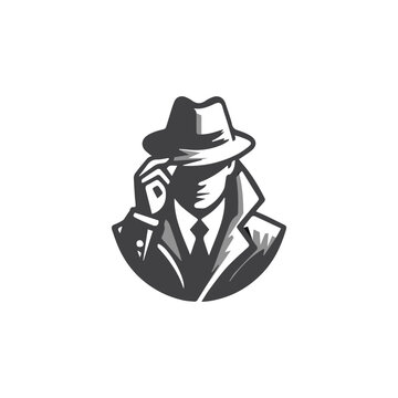 Simple Clean Detective Theme logo Vector Black