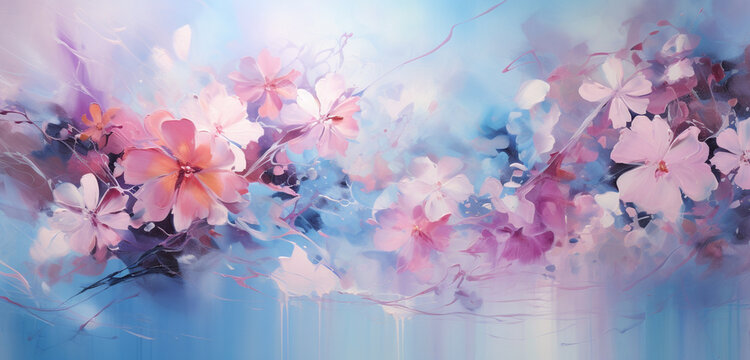 watercolor background with flowers