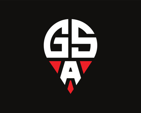 GSA letter location shape logo design.