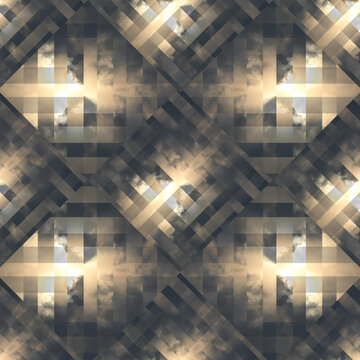 Sky Pattern Kaleidoscope Image Style in yellow and Brown shades