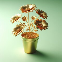 golden flower in a vase
