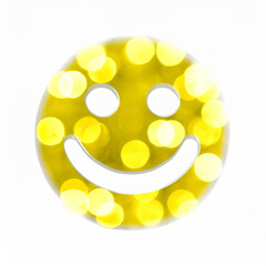 Realistic yellow smile face icon white background