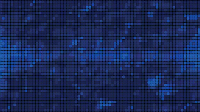 Blue pixel gradient background. Mosaic with background color change. Blue square background. Wallpaper pixels, squares, mosaic, blue, gradient. Vector illustration.