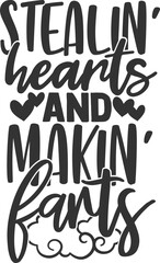 Stealin' Hearts And Makin' Farts - Valentine's Day Illustration